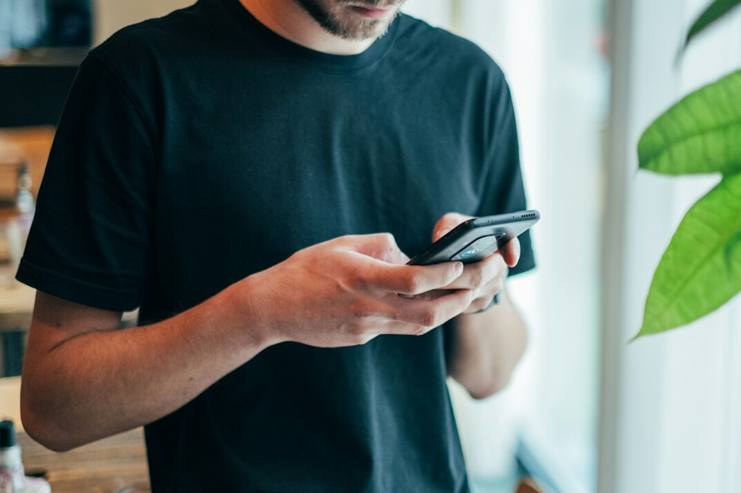 person using smartphone