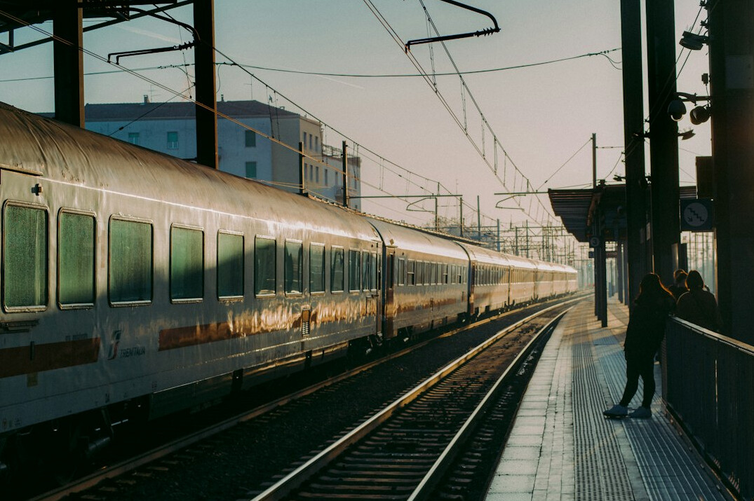 person commuting on train
