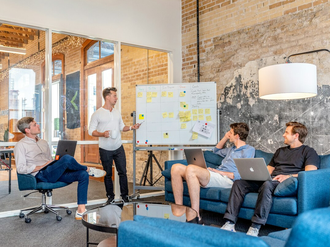 group discussing trends