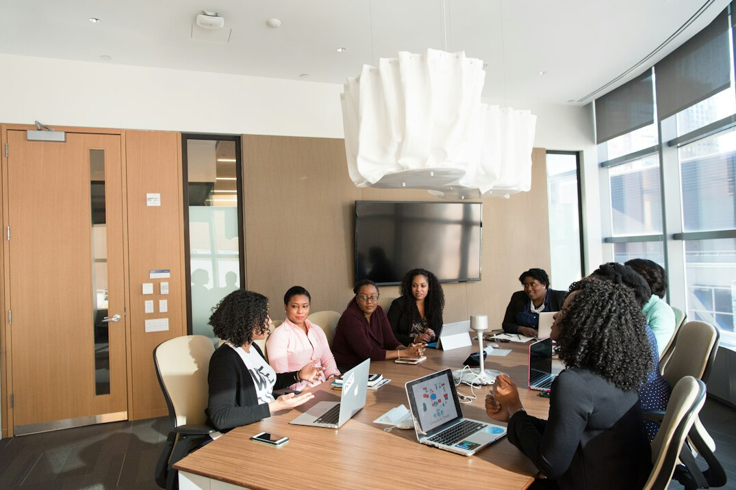 group discussion in meeting room